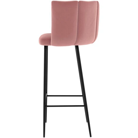 RENDEZ VOUS DéCO Chaise De Bar Rosy En Velours Rose 75 Cm (lot De 2) - Rose 6 RENDEZ VOUS DéCO Chaise De Bar Rosy En Velours Rose 75 Cm (lot De 2) - Rose – Image 4
