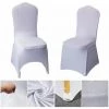 YIDOMDE Couverture Housses De Chaise Mariage Housse De Chaise Housse De Chaise Banquet Pour Chaises Sans Bras Polyester Et šŠlasthanne šŠlastique SoiršŠe CšŠlšŠbration DšŠcoration , Blanc Tout Compris