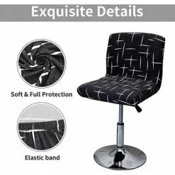 GRID COOL Housse De Tabouret De Bar Extensible, 2PCS Housse De Chaise Haute Imprimée Pour Bar Couvre De Chaise De Salle à Manger Haute, Protecteur De Siège De Chaise De Salle à Manger -banc et tabouret Soldes Boutique 68073393 3
