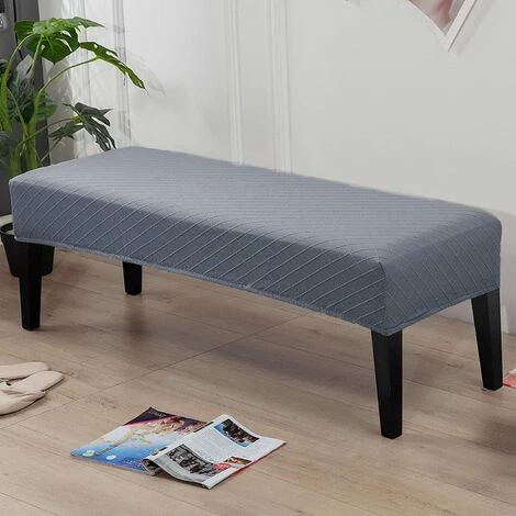 PERLE RARE Housse De Banc De Salle à Manger, Housse De Banc Rembourrée Extensible Lavable, Protection De Siège De Banc Jacquard, Housses De Banc Rectangulaires Pour Salle à Manger, Chambre, Salon, Cuisine (gris Clair) 4 PERLE RARE Housse De Banc De Salle à Manger, Housse De Banc Rembourrée Extensible Lavable, Protection De Siège De Banc Jacquard, Housses De Banc Rectangulaires Pour Salle à Manger, Chambre, Salon, Cuisine (gris Clair) – Image 2