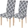 PERLE RARE Lot De 2 Housses De Chaise De Salle à Manger, Housses De Chaise Extensibles Parsons Super Fit Spandex Amovibles Lavables Pour Chaise De Cuisine Pour Salle à Manger, Hôtel, Cérémonie (gris + Blanc). 1 PERLE RARE Lot De 2 Housses De Chaise De Salle à Manger, Housses De Chaise Extensibles Parsons Super Fit Spandex Amovibles Lavables Pour Chaise De Cuisine Pour Salle à Manger, Hôtel, Cérémonie (gris + Blanc). -banc et tabouret Soldes Boutique 68206475 1