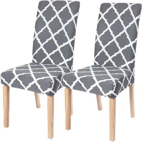 PERLE RARE Lot De 2 Housses De Chaise De Salle à Manger, Housses De Chaise Extensibles Parsons Super Fit Spandex Amovibles Lavables Pour Chaise De Cuisine Pour Salle à Manger, Hôtel, Cérémonie (gris + Blanc). 3 PERLE RARE Lot De 2 Housses De Chaise De Salle à Manger, Housses De Chaise Extensibles Parsons Super Fit Spandex Amovibles Lavables Pour Chaise De Cuisine Pour Salle à Manger, Hôtel, Cérémonie (gris + Blanc).
