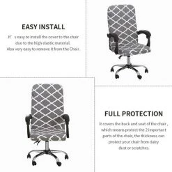 PERLE RARE Housse De Chaise De Bureau Avec Fermeture éclair Durable, Housse De Chaise De Bureau Extensible Lavable Imprimée, Housse De Chaise D'ordinateur à Dossier Haut, Housse De Siège De Chaise De Bureau (losange Gris, Moyen) 11 PERLE RARE Housse De Chaise De Bureau Avec Fermeture éclair Durable, Housse De Chaise De Bureau Extensible Lavable Imprimée, Housse De Chaise D'ordinateur à Dossier Haut, Housse De Siège De Chaise De Bureau (losange Gris, Moyen) -banc et tabouret Soldes Boutique 68206606 5
