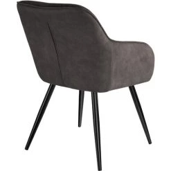 TECTAKE 2 Chaises Marilyn Tissu - Chaise, Chaise De Salle à Manger, Chaise De Salon - Gris Foncé-noir 11 TECTAKE 2 Chaises Marilyn Tissu - Chaise, Chaise De Salle à Manger, Chaise De Salon - Gris Foncé-noir -banc et tabouret Soldes Boutique 68208477 5