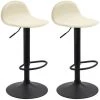 CLP Lot De 2 Tabourets De Bar Design Lana V2 Similicuir Beige Métal Noir Mat -banc et tabouret Soldes Boutique 68209015 1