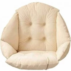 QERSTA Coussin De Chaise ,Coussins De Chaise De Jardin,avec Dossier Siège Coquille Fauteuil, Velours Douillet Elastique Impermeable Pour Chaise En Rotin Paille Jardin Beige 40 * 40 * 48cm