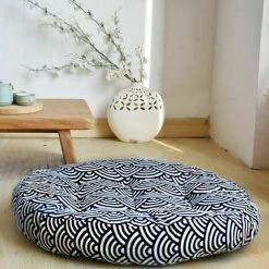 Futon Rond Tatami, Coussin De Chaise Coussin D'assise - Vague De L'océan 30X30 Spécial Maternelle HANBING -banc et tabouret Soldes Boutique 68325731 2