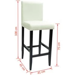 Tabourets De Bar Similicuir Blanc 4 Pcs VidaXL 11 Tabourets De Bar Similicuir Blanc 4 Pcs VidaXL -banc et tabouret Soldes Boutique 732501 5