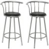VidaXL Tabourets De Bar 2 Pcs Noir Similicuir - Noir -banc et tabouret Soldes Boutique 734951 1