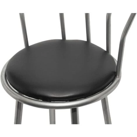 VidaXL Tabourets De Bar 2 Pcs Noir Similicuir - Noir 6 VidaXL Tabourets De Bar 2 Pcs Noir Similicuir - Noir – Image 4