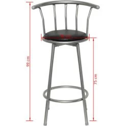 VidaXL Tabourets De Bar 2 Pcs Noir Similicuir - Noir 11 VidaXL Tabourets De Bar 2 Pcs Noir Similicuir - Noir -banc et tabouret Soldes Boutique 734951 5