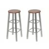 Tabourets De Bar Métal Avec Siège En MDF 2 Pcs VidaXL -banc et tabouret Soldes Boutique 734952 1