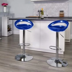 SUPERSTOOL Tabouret Haut Pour Bar Et Cuisine Réglable En Hauteur Pivotant Avec Repose-pieds Hollywood | Bleu -banc et tabouret Soldes Boutique 7363318 2