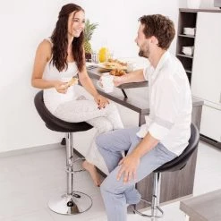 TECTAKE Lot De 2 Tabourets De Bar Design Noir Pivotants Et Réglables En Hauteur 63 Cm - 83 Cm - Noir -banc et tabouret Soldes Boutique 7514063 3