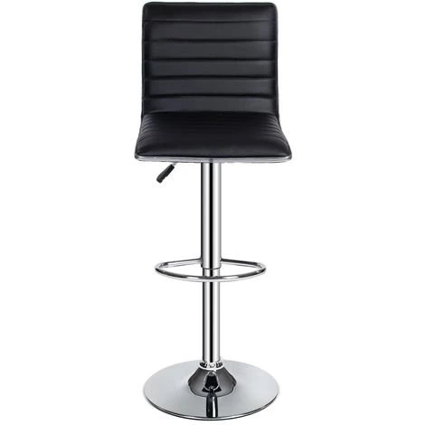 TECTAKE Lot De 2 Chaises De Bar Pied En Métal Pivotantes Et Réglables En Hauteur 60 Cm - 81 Cm Noir - Noir 6 TECTAKE Lot De 2 Chaises De Bar Pied En Métal Pivotantes Et Réglables En Hauteur 60 Cm - 81 Cm Noir - Noir – Image 4