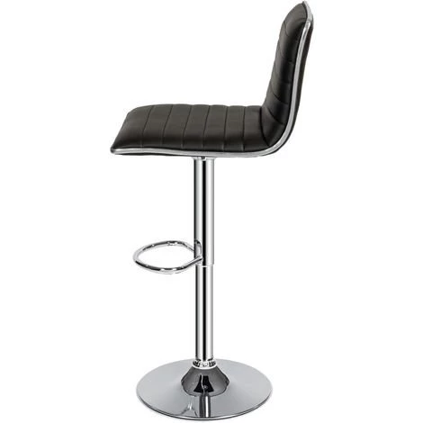 TECTAKE Lot De 2 Chaises De Bar Pied En Métal Pivotantes Et Réglables En Hauteur 60 Cm - 81 Cm Noir - Noir 7 TECTAKE Lot De 2 Chaises De Bar Pied En Métal Pivotantes Et Réglables En Hauteur 60 Cm - 81 Cm Noir - Noir – Image 5