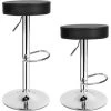 TECTAKE Lot De 2 Tabourets De Bar Ronds Pied En Métal Pivotants Et Réglables En Hauteur 63 Cm - 83,5 Cm Noir - Noir -banc et tabouret Soldes Boutique 7514065 1