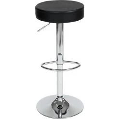 TECTAKE Lot De 2 Tabourets De Bar Ronds Pied En Métal Pivotants Et Réglables En Hauteur 63 Cm - 83,5 Cm Noir - Noir -banc et tabouret Soldes Boutique 7514065 3