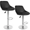 TECTAKE Lot De 2 Chaises De Bar Dossier Rembourré Pivotantes Et Réglables En Hauteur 59 Cm - 79 Cm Noir - Noir -banc et tabouret Soldes Boutique 7514068 1