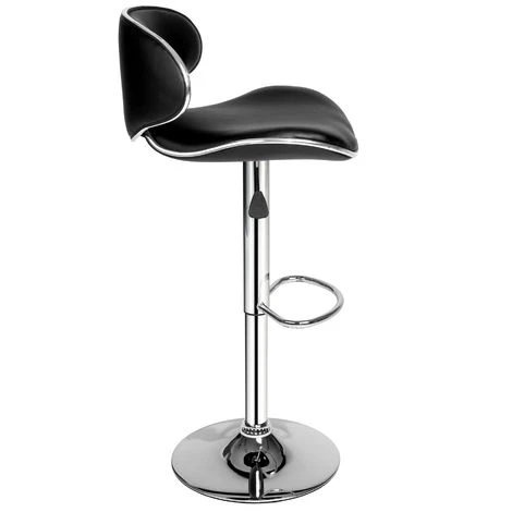TECTAKE Lot De 2 Chaises De Bar Design Dossier Rembourré Pivotantes Et Réglables En Hauteur 84 Cm - 105 Cm Noir - Noir 6 TECTAKE Lot De 2 Chaises De Bar Design Dossier Rembourré Pivotantes Et Réglables En Hauteur 84 Cm - 105 Cm Noir - Noir – Image 4