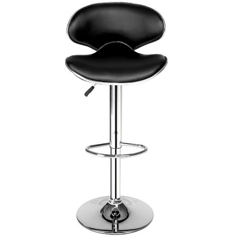 TECTAKE Lot De 2 Chaises De Bar Design Dossier Rembourré Pivotantes Et Réglables En Hauteur 84 Cm - 105 Cm Noir - Noir 7 TECTAKE Lot De 2 Chaises De Bar Design Dossier Rembourré Pivotantes Et Réglables En Hauteur 84 Cm - 105 Cm Noir - Noir – Image 5