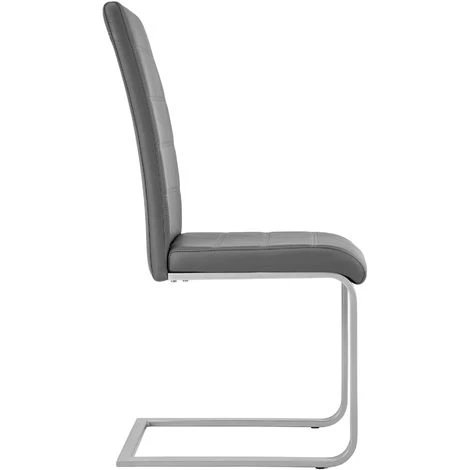 TECTAKE 4 Chaises De Salle à Manger Rembourrées Design Moderne Pieds En Métal Gris - Gris 5 TECTAKE 4 Chaises De Salle à Manger Rembourrées Design Moderne Pieds En Métal Gris - Gris – Image 3