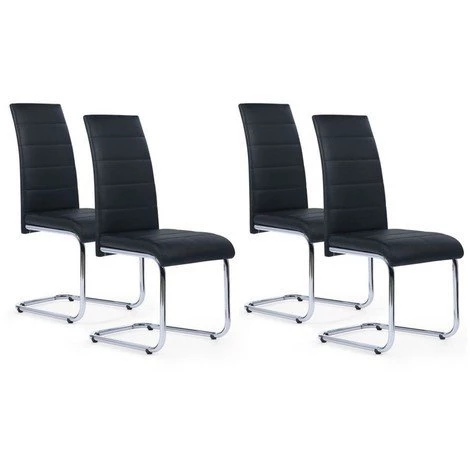 IDMARKET Lot De 4 Chaises MIA Noires Pour Salle à Manger - Noir 4 IDMARKET Lot De 4 Chaises MIA Noires Pour Salle à Manger - Noir – Image 2