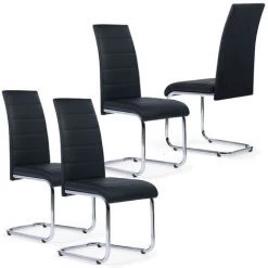 IDMARKET Lot De 4 Chaises MIA Noires Pour Salle à Manger - Noir 9 IDMARKET Lot De 4 Chaises MIA Noires Pour Salle à Manger - Noir -banc et tabouret Soldes Boutique 8338933 3