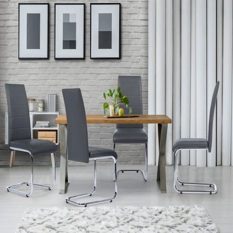 IDMARKET Lot De 4 Chaises MIA Grises Pour Salle à Manger - Gris 3 IDMARKET Lot De 4 Chaises MIA Grises Pour Salle à Manger - Gris