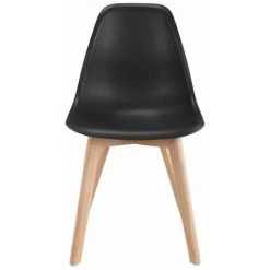 HOME DESIGN INTERNATIONAL SACHA Chaise De Salle A Manger Noir - Pieds En Bois Hévéa Massif - Scandinave - L 48 X P 55 Cm -banc et tabouret Soldes Boutique 8433488 2