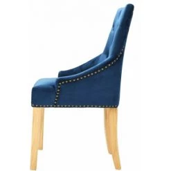 2x Chêne Massif Chaises De Salle à Manger Velours Bleu VidaXL 10 2x Chêne Massif Chaises De Salle à Manger Velours Bleu VidaXL -banc et tabouret Soldes Boutique 8440265 4