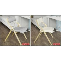 Chaise Pliante En Bois Avec Assise Rembourrée, Chaise Pliable Pour Cuisine, Bureau FST40-W SoBuy® -banc et tabouret Soldes Boutique 8466800 5