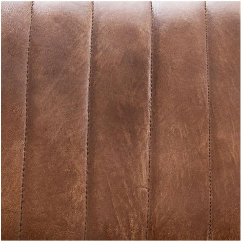 Atmosphera - Tabouret De Bar En Cuir Marron Et Métal Noir H 75 Cm - Marron 4 Atmosphera - Tabouret De Bar En Cuir Marron Et Métal Noir H 75 Cm - Marron – Image 2