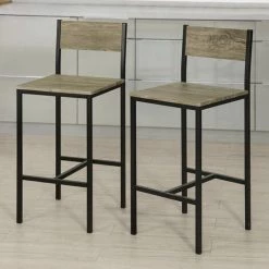 Lot De 2 Chaises Tabourets De Bar Cuisine Chaises De Bar, Avec Repose-Pieds FST53x2 SoBuy® -banc et tabouret Soldes Boutique 8972600 3