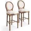 Tabourets De Bar 2 Pcs Blanc Lin VidaXL -banc et tabouret Soldes Boutique 8997894 1