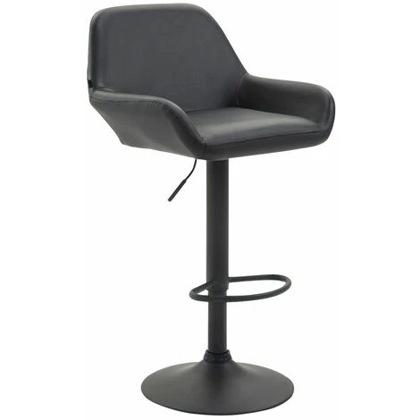 CLP Tabouret De Bar Braga Similicuir Noir Métal Noir Mat 3 CLP Tabouret De Bar Braga Similicuir Noir Métal Noir Mat