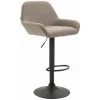 CLP Tabouret De Bar Braga Tissu Taupe Métal Noir Mat -banc et tabouret Soldes Boutique 9165604 1
