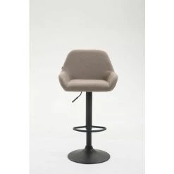 CLP Tabouret De Bar Braga Tissu Taupe Métal Noir Mat -banc et tabouret Soldes Boutique 9165604 2