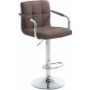 CLP Tabouret De Bar Lucy V2 En Tissu Et Piètement En Métal Marron Chrome -banc et tabouret Soldes Boutique 9166032 1