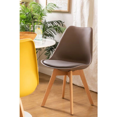 Chaise Nordic SKLUM Polypropylène - Bois - Gris Taupe 4 Chaise Nordic SKLUM Polypropylène - Bois - Gris Taupe – Image 2