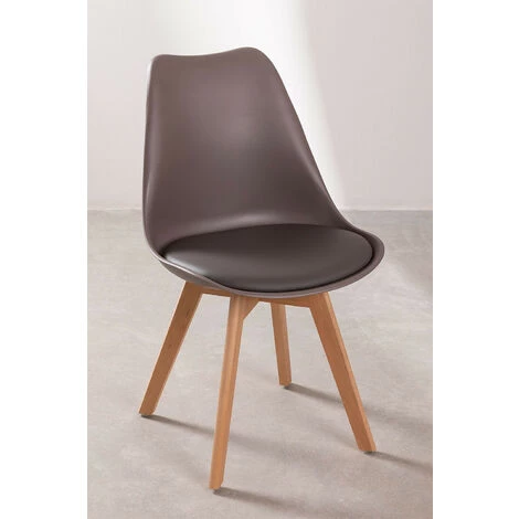 Chaise Nordic SKLUM Polypropylène - Bois - Gris Taupe 5 Chaise Nordic SKLUM Polypropylène - Bois - Gris Taupe – Image 3