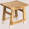 Tabouret Bas En Bois Pid SKLUM Bois De Manguiers - Blanc -banc et tabouret Soldes Boutique 9238818 1