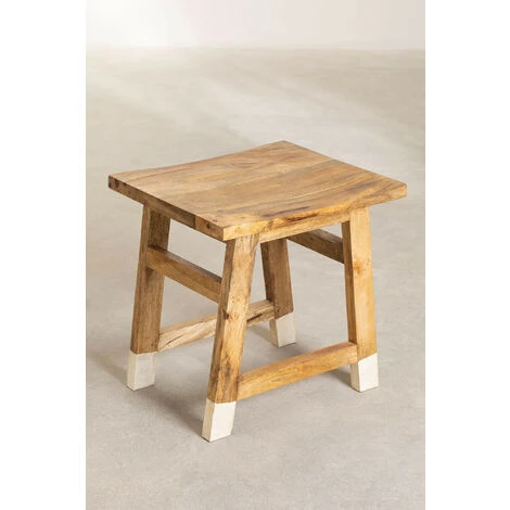 Tabouret Bas En Bois Pid SKLUM Bois De Manguiers - Blanc 5 Tabouret Bas En Bois Pid SKLUM Bois De Manguiers - Blanc – Image 3