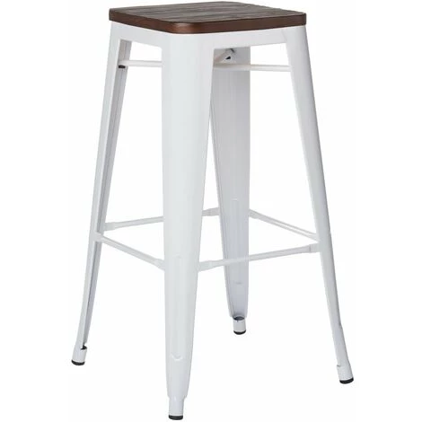 Tabouret Haut LIX Bois SKLUM Bois - Acier Bois Foncé - Blanc Bois Foncé 3 Tabouret Haut LIX Bois SKLUM Bois - Acier Bois Foncé - Blanc Bois Foncé