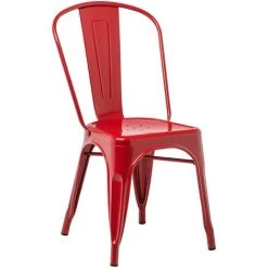 Lot De 4 Chaises Empilables LIX SKLUM Acier - Rouge