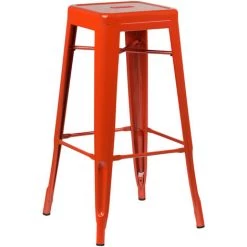 Lot 2 Tabourets Hauts LIX SKLUM Acier - Orange