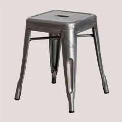 Tabouret Bas En Acier Brossé LIX SKLUM Acier Acier - Acier