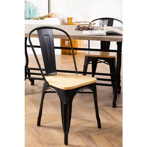 Chaise Empilable En Bois LIX Vintage SKLUM Bois De Pin - Acier Bois Naturel - Noir Bois Naturel 3 Chaise Empilable En Bois LIX Vintage SKLUM Bois De Pin - Acier Bois Naturel - Noir Bois Naturel