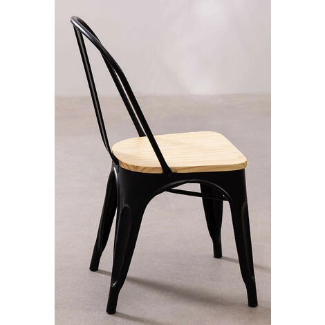 Chaise Empilable En Bois LIX Vintage SKLUM Bois De Pin - Acier Bois Naturel - Noir Bois Naturel 5 Chaise Empilable En Bois LIX Vintage SKLUM Bois De Pin - Acier Bois Naturel - Noir Bois Naturel – Image 3