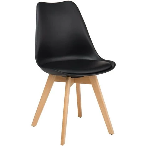 Lot De 2 Chaises Nordic SKLUM Polypropylène - Bois - Noir 3 Lot De 2 Chaises Nordic SKLUM Polypropylène - Bois - Noir